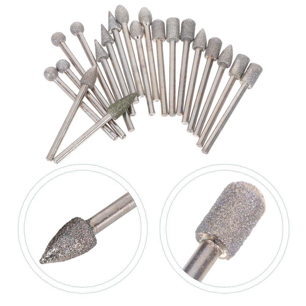 20 Pcs Grinder Tools Engraving Bit Abrasive Mounted Points Grinding Drilling