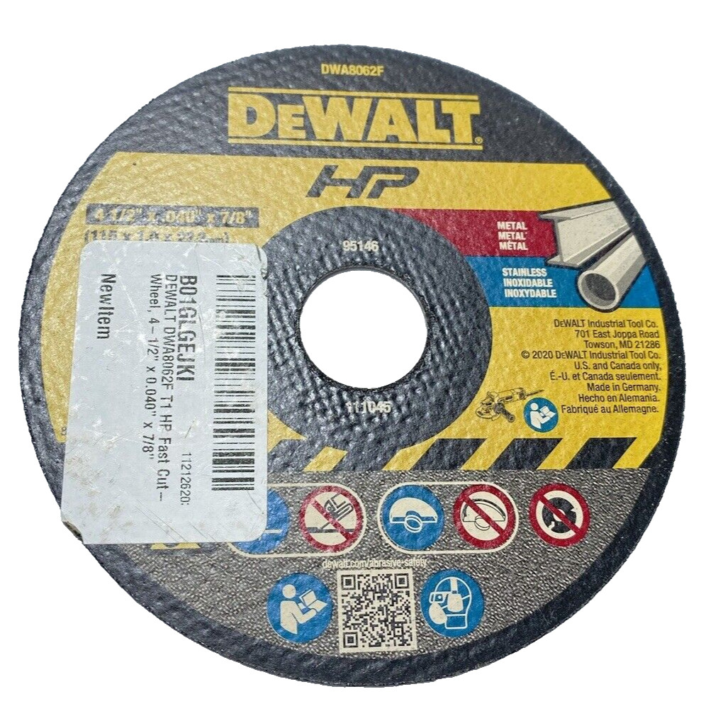 DeWalt Fast Cut-Off Wheel 4.5″ x 0.04″ x 0.875″ Power Tool Accessory New