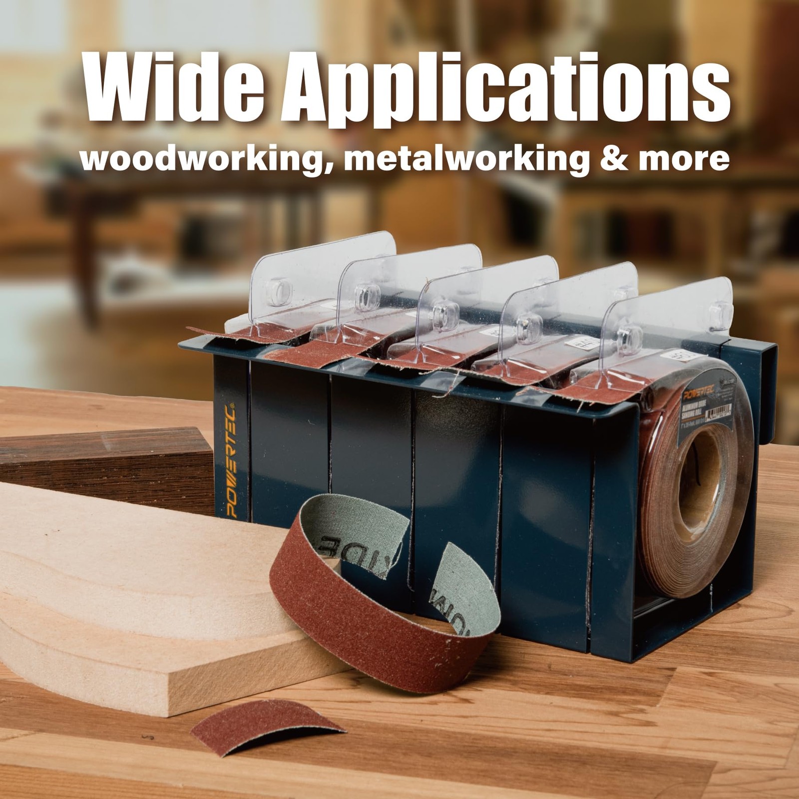 POWERTEC 4RA2101 Metal Boxed Abrasive Sanding Rolls for Automotive/Woodworking |