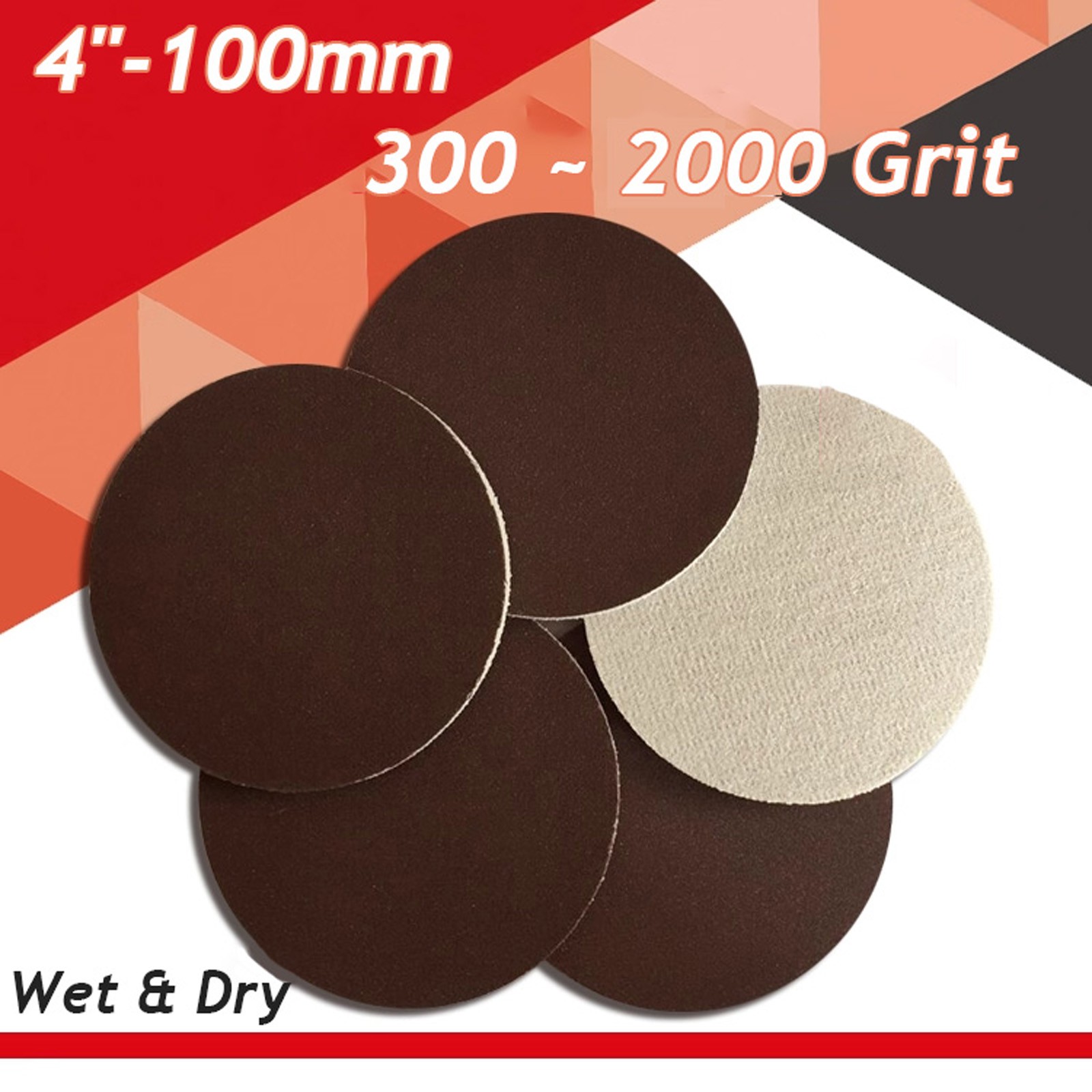 300-2000 Grit Sanding Sponge 100mm Hook and Loop Sponge Sanding Disc Wet/Dry
