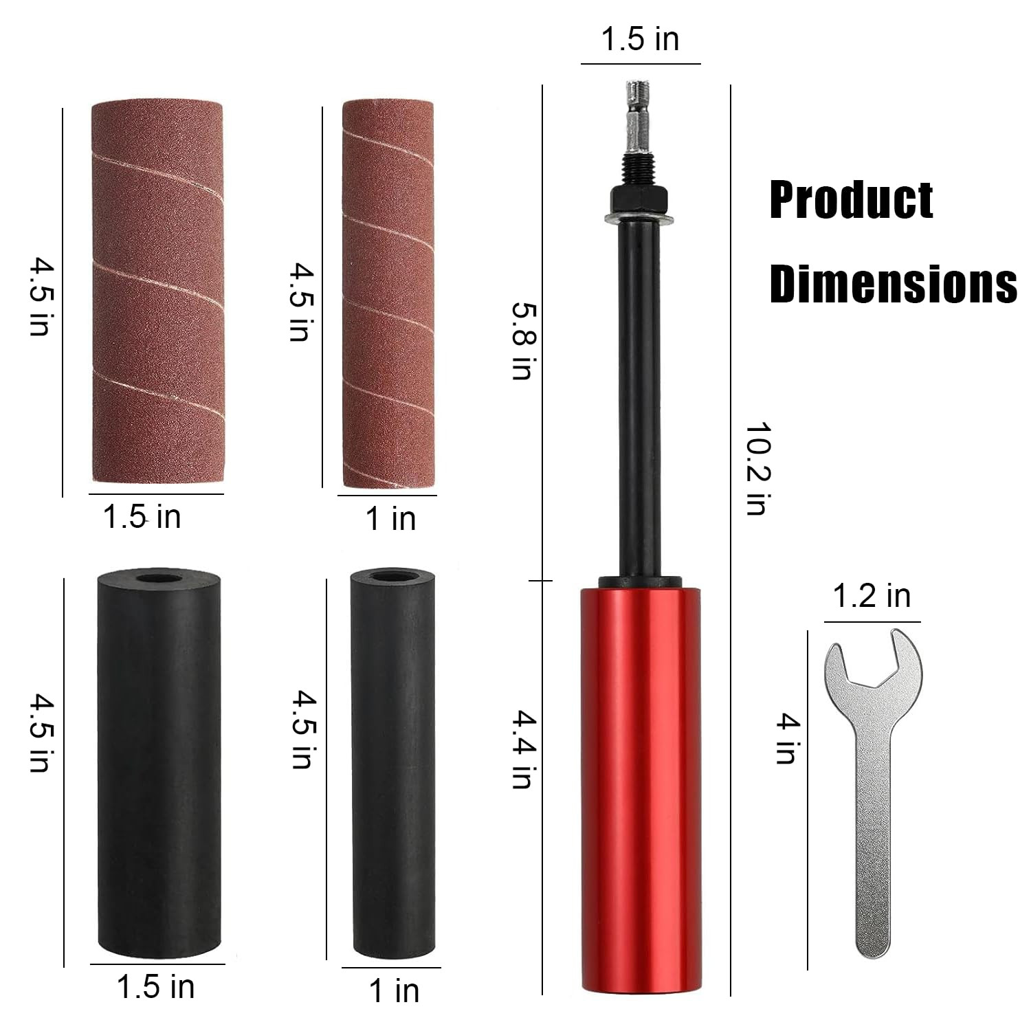 Portable Spindle Sander Drum Sander Set Hand-Held Rubber Sanding Drum Held Ru…