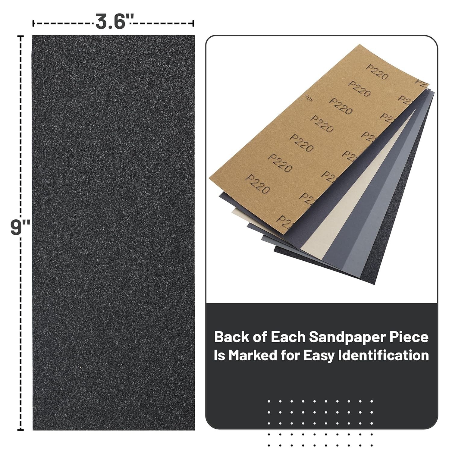 Bates 18-Piece Assorted Grit Sandpaper Set for Metal, Wood, and Automotive Use