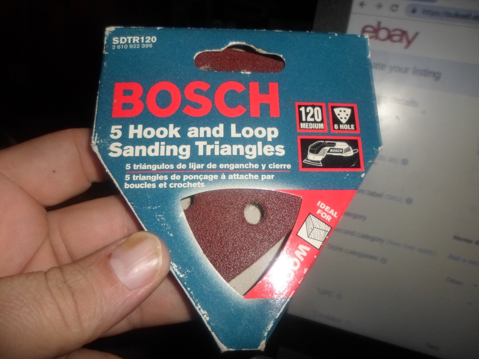 Bosch SDTR120 120-Grit General Purpose Hook-and-Loop Sanding Triangles (5 Pack)