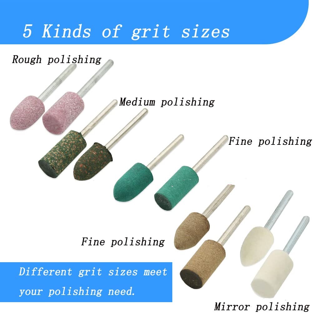 100 Pcs Assorted Shape Polishing Bits Buffing Wheel for Dremel Rotary Drill C…