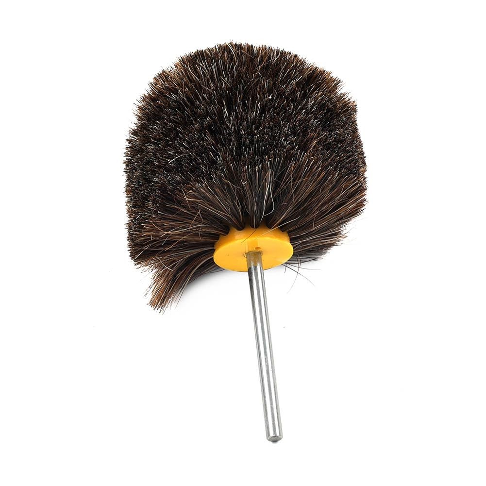 Bacar 4″ Horsehair Polishing Wheel for Drill – Shoe & Leather 4 inches, brown