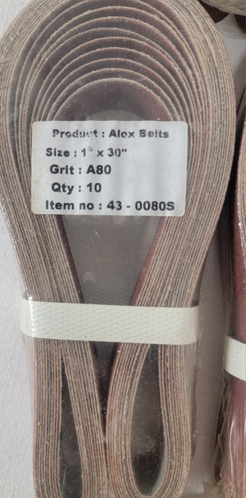 Lot of 60 Sanding Belts 1 x 30 A80 & A120 Alox NOS
