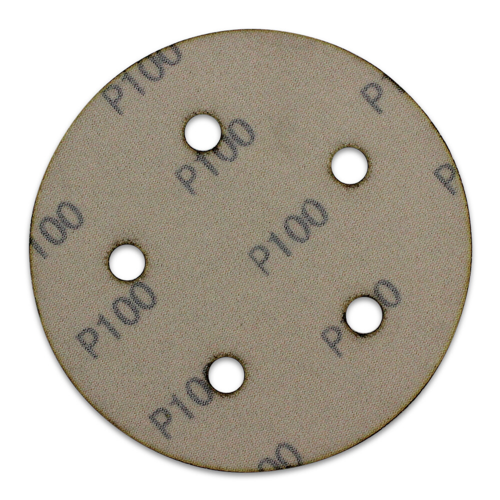 100 Pack – 5″ Inch 5 Holes 220 Grit Hook & Loop Sanding Discs Orbital DA Disks