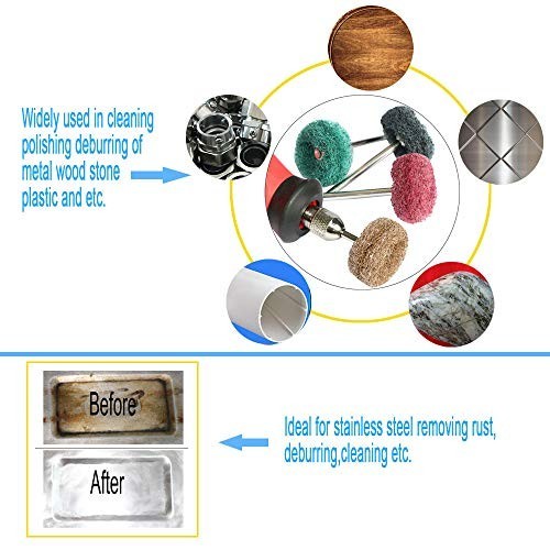 50PCS Abrasive Buffing Polishing Wheel Set for Rotary Tools Rust Removal 3mm
