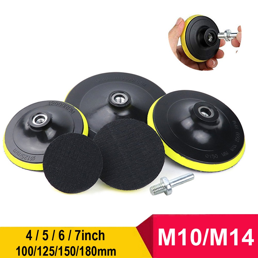 M10/M14 100-180mm Self-adhesive Hook Loop Backing Plate Sanding Disc Buffing Pad