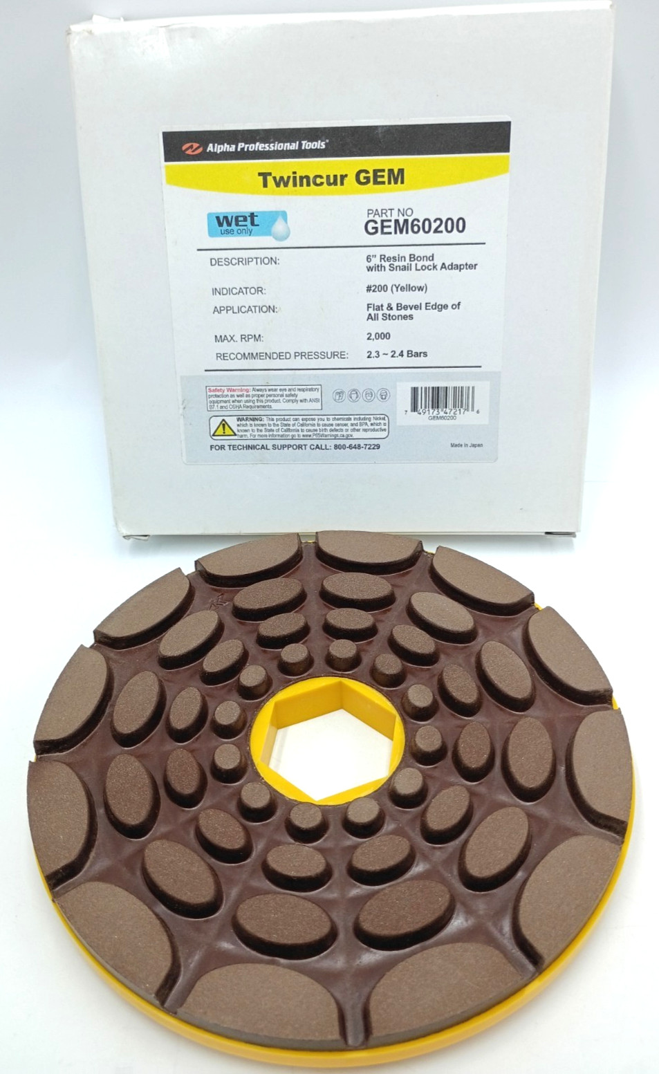Alpha Professional Tools Twincur Gem Part No. GEM60200 Polishing Disc 6′
