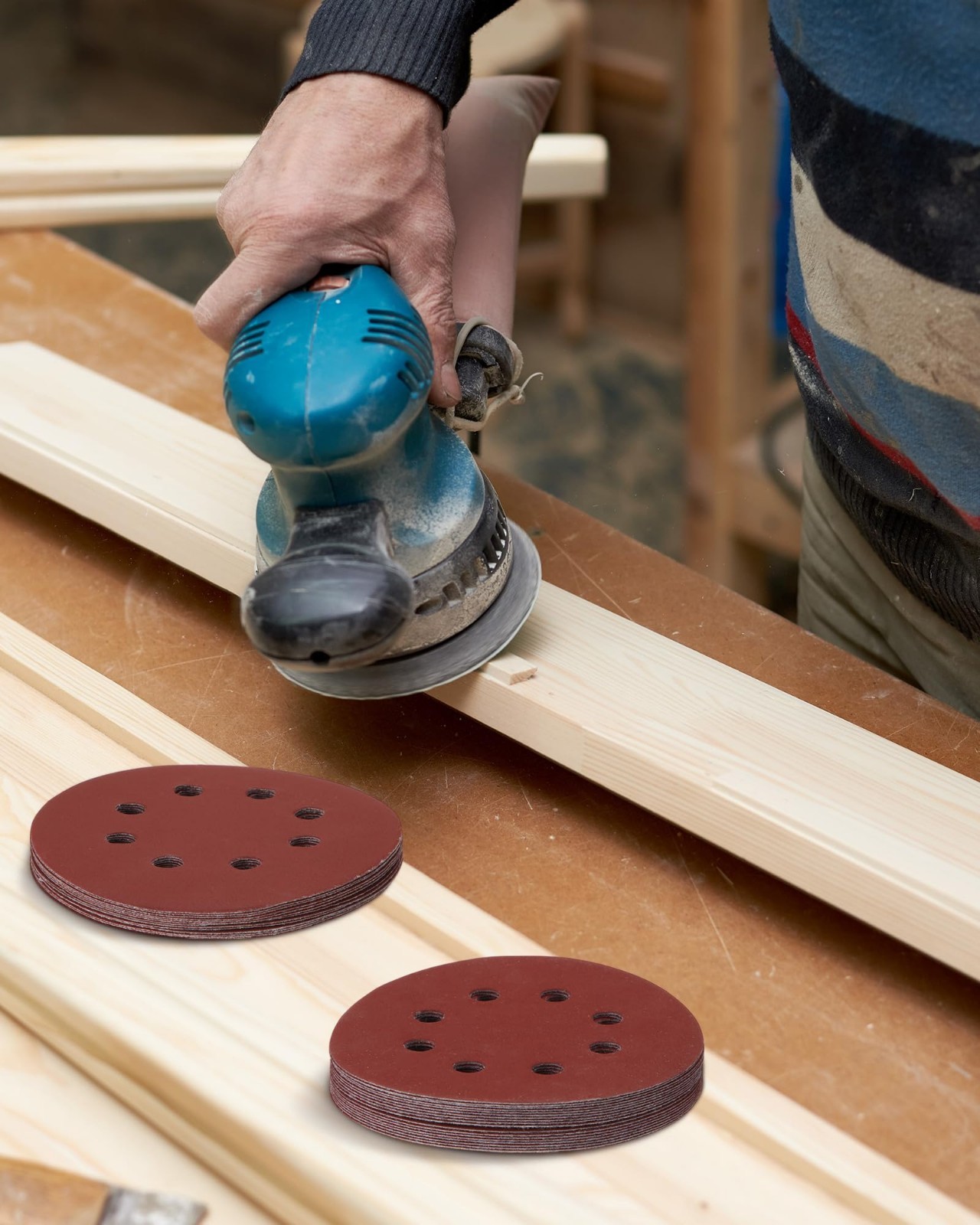 350 Pcs 5″ Hook & Loop Sanding Discs for Random Orbital Sander – 60-600 Grits, 1