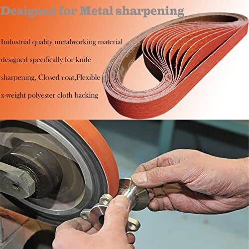 12 PCS 1 x 42 Inch Metal Grinding Ceramic Sanding Belts Kit -2 Pcs Each of 36…