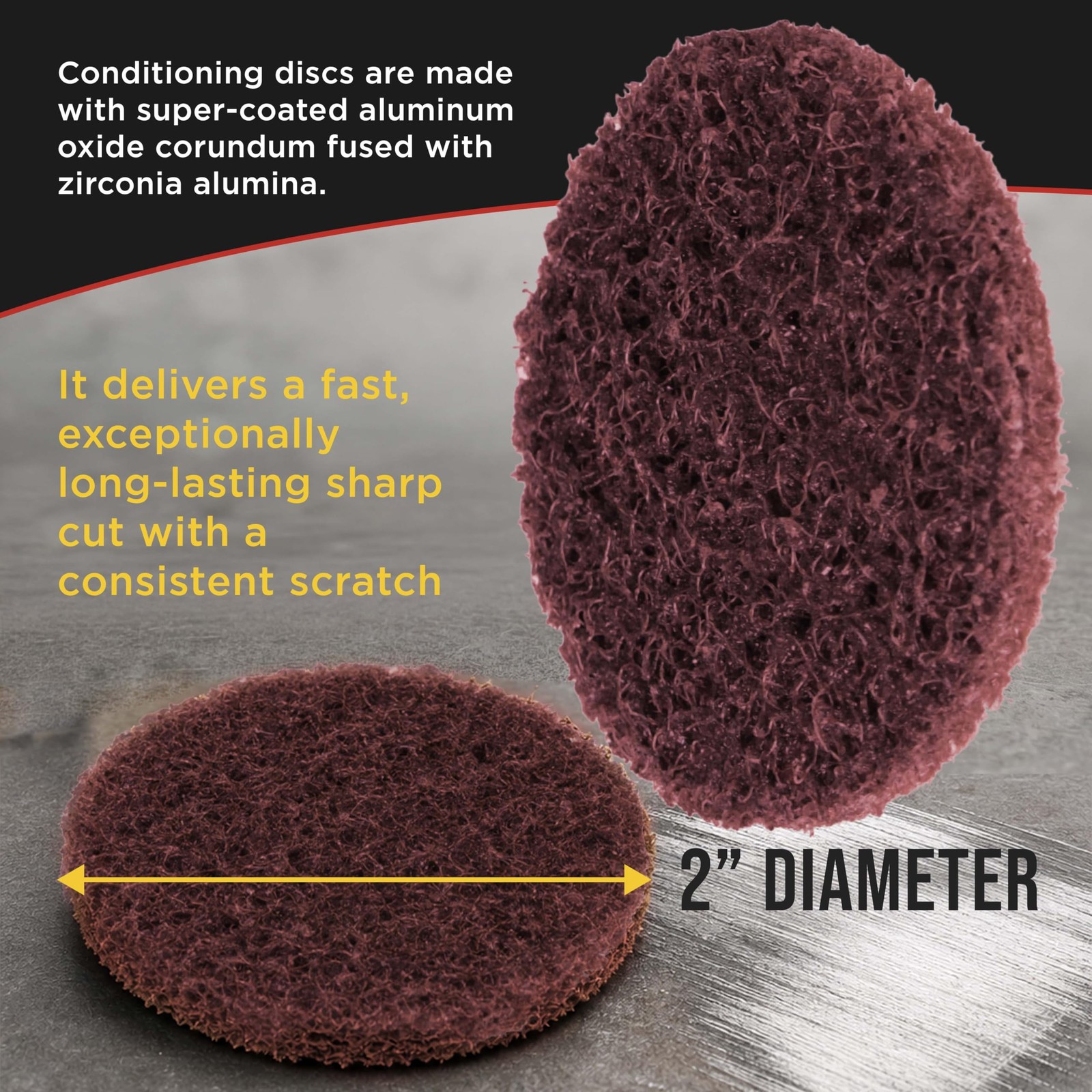 2″ Diameter Surface Conditioning Discs Maroon Medium Sanding Grit (of 25) – R…