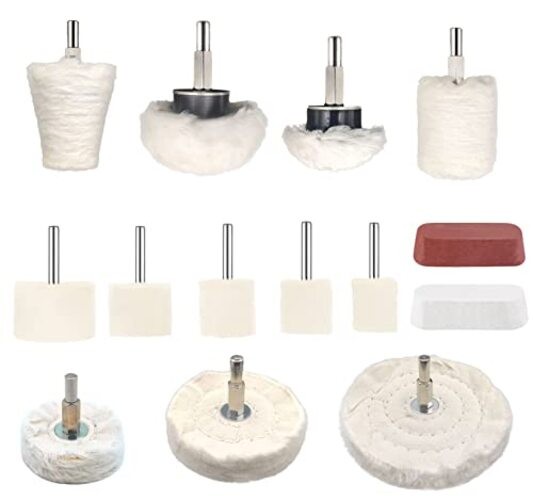 Pcs Polishing Wheel Kit for Drill – Buffing Pad Set With 2 Compounds and 5 14