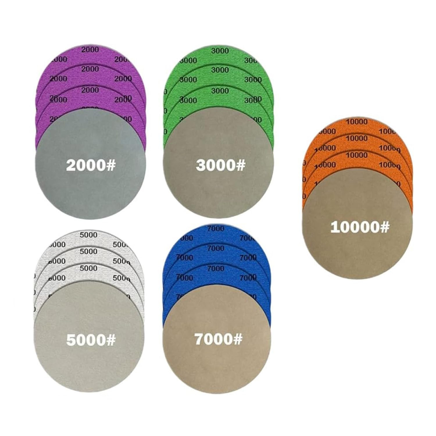 5 Inch 20Pcs Wet Dry Sandpaper: 2000/3000/5000/7000/10000 Grit Silicon Carbide H