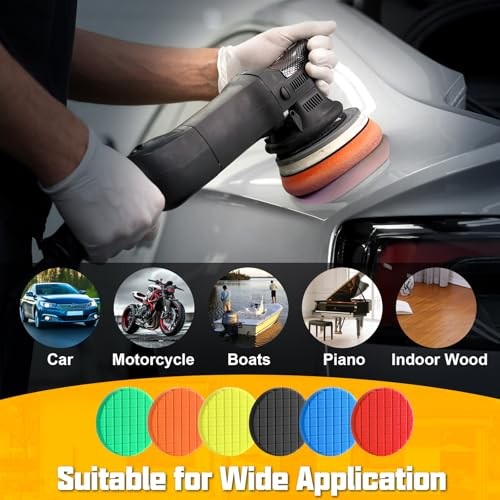 Buffing Pads 6.5 Inch, 3Pcs Heavy Medium Cut Foam Polishing 6.5 – Inch Orange