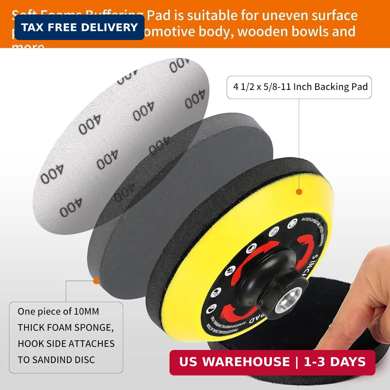 Pomsare 114PCS Angle Grinder Sanding Discs, 5 Inch Upgraded Hook and Loop Foam B