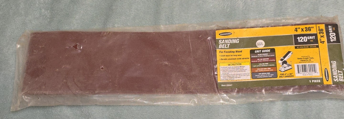 NOS – 1 each – Warrior Sanding Belt 4″ X 36″ 120-Grit