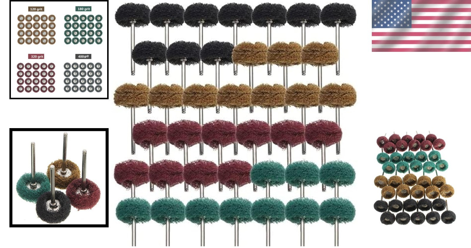 1 Inch Aluminum Oxide Buffing Wheels – 40 Pack for Metal & Jewelry Polishing