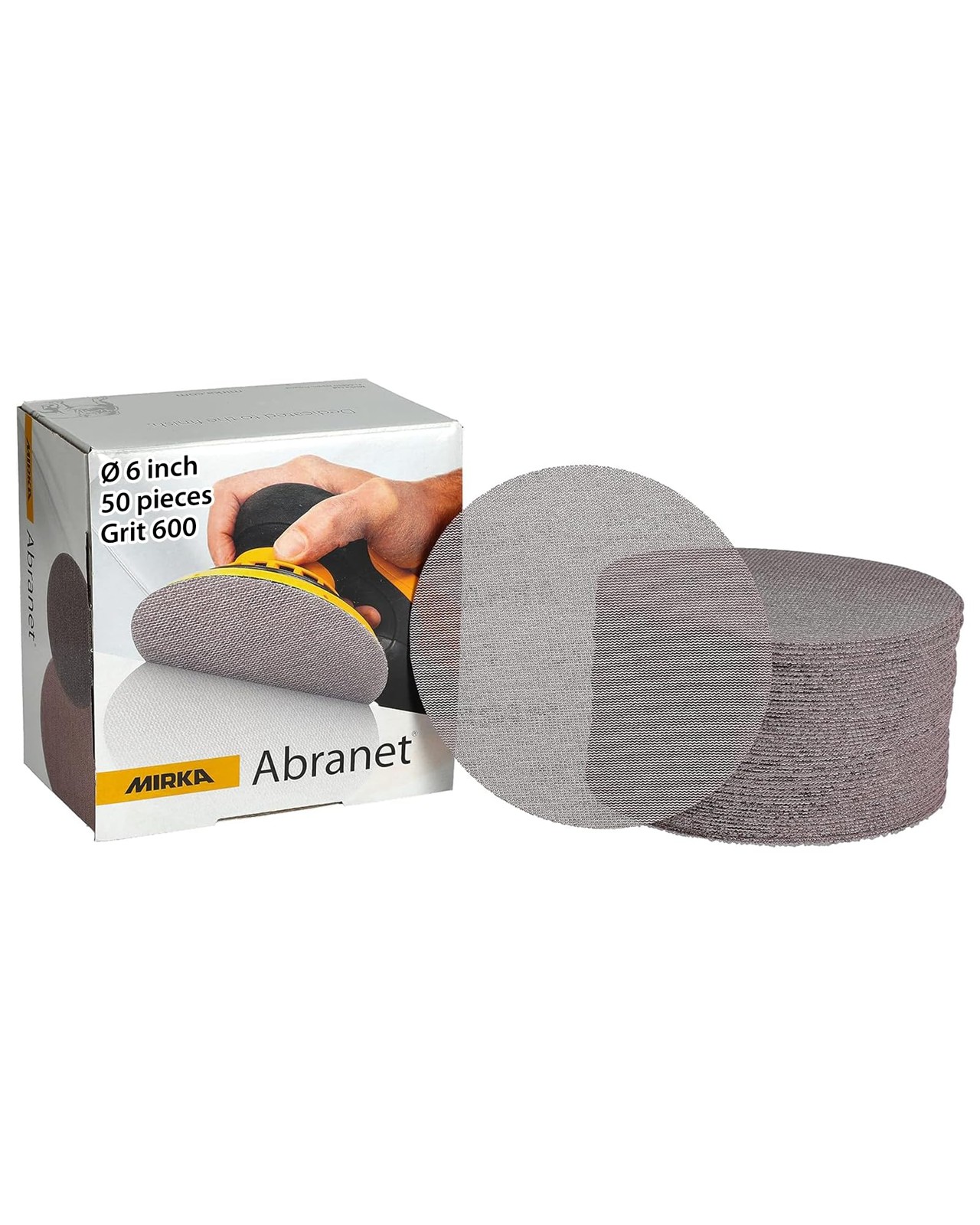 Mirka Abranet 6 Inch Sanding Discs Hook and Loop Mesh Orbital Sander Pads Dust