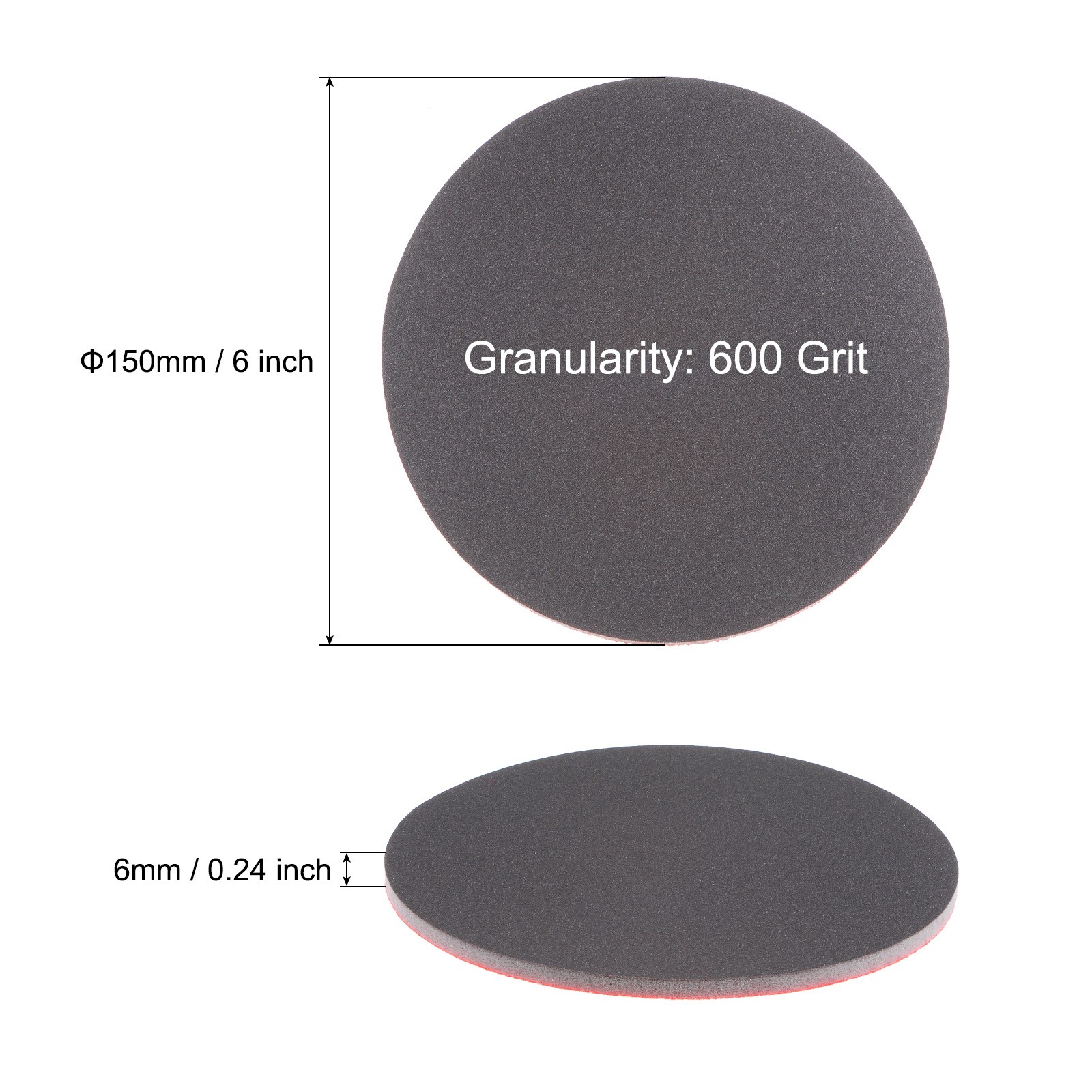 30pcs 600 Grit Sanding Sponge 6 Inch Hook Loop Sponge Sanding Disc Wet/Dry