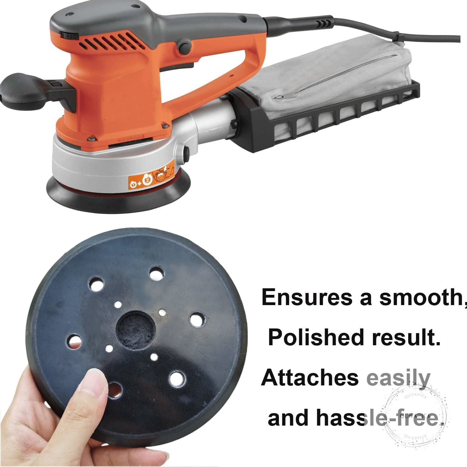 6 Inch 6 Hole Replacement Sander Pad for Ridgid R2611 Random Orbit Sander- 6”