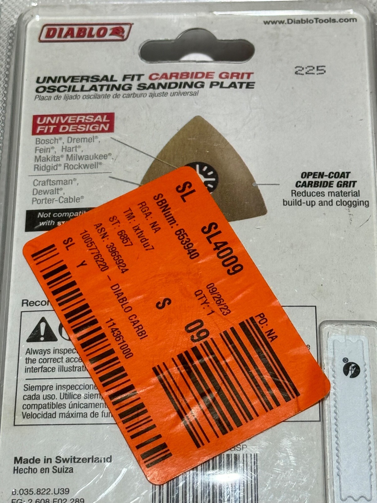 Diablo 3-1/2 in. 20-Grit Universal Fit Carbide Grit Oscillating Sanding Plate