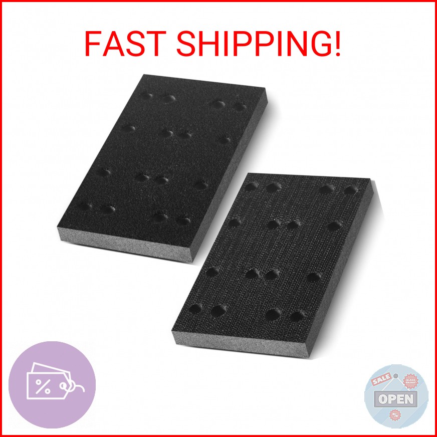 Dimsile 2 Pcs Soft Black Foam Sanding Pads Interface Sander Backing Pad Compatib