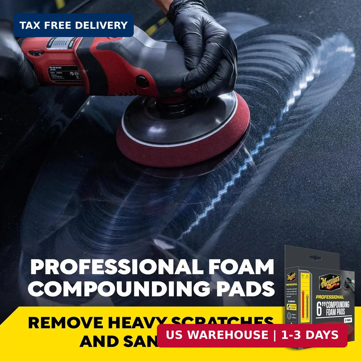 Meguiar’s 6″ Foam Pad 2 Pack Compound Polishing Pad Set