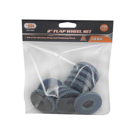IIT 120 Grit 2″ Flap Wheels Discs And 1/4″ Shank Mandrel Roll Lock R Style 81027
