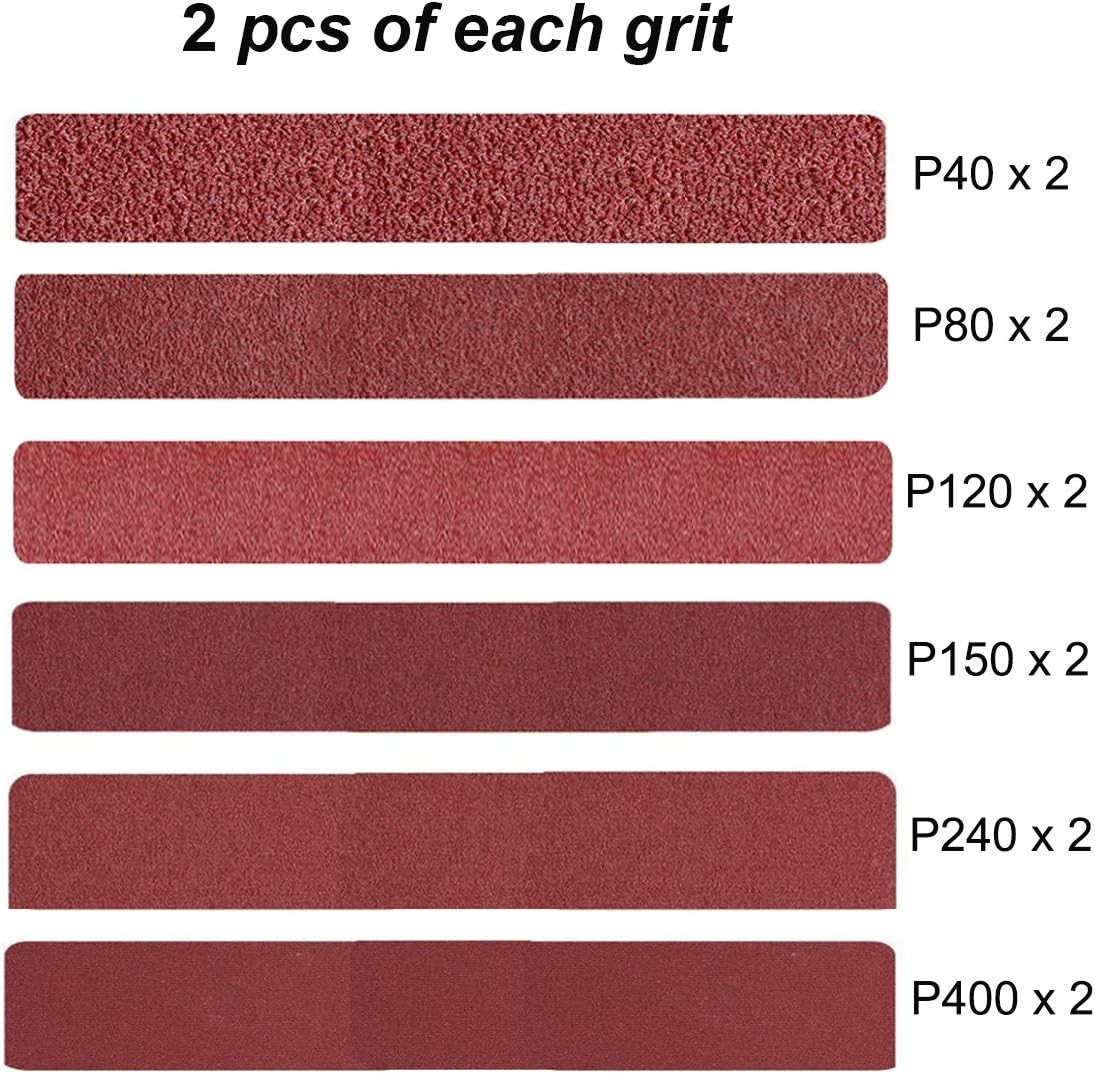 4 x 21 Inch Aluminum Oxide Sanding Belts, 2 Each of 4×21 inch