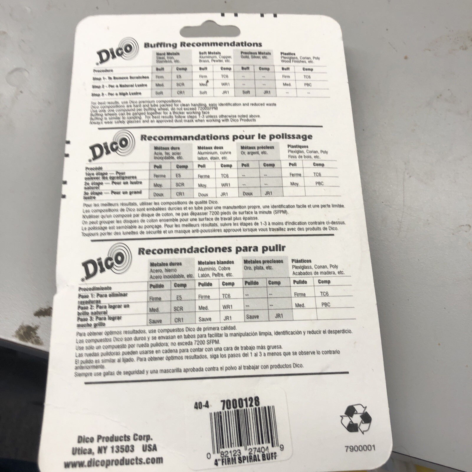 Dico 4″ Diameter .5 inches Thick Buffing Wheel 1/2″ arbor 527-40-4
