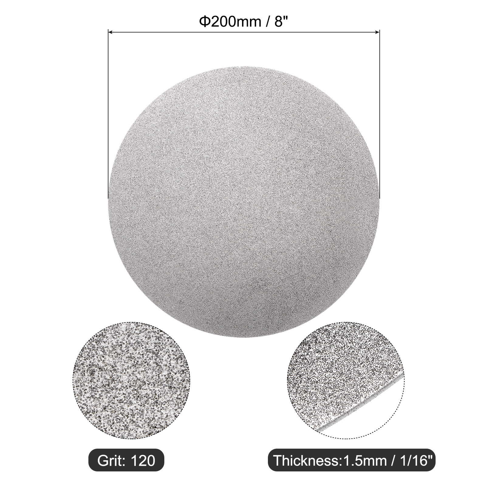 Diamond Sanding Grinding Disc 8″ Grit 120 No Center Hole Flat Lap Wheel Disk