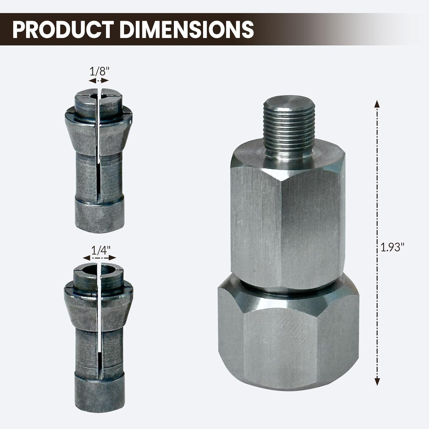 M9 Threaded Collet Adapter for Milwaukee M12 Polishers or Sanders, Includes 1/4″