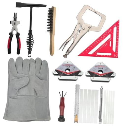 GUTIMORE MIG Welding Tools,22pcs,Chipping Hammer,13.5″ Leather Welding