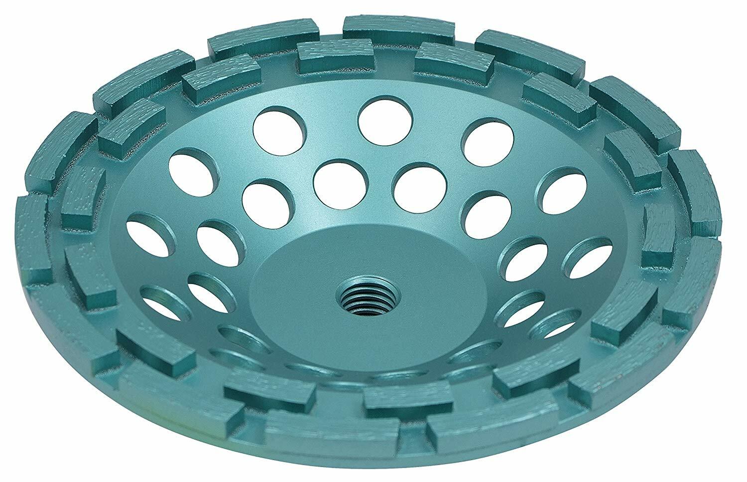 2 Pack 7 Inch Concrete Grinding Cup Wheel Blade Masonry Double Row 5/8 Arbor