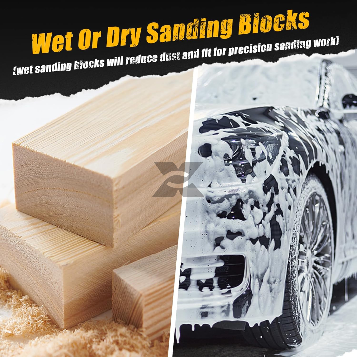 7Pcs Sanding Block Kit Flexible EVA Foam Wet or Dry for Automotive or Woodwork