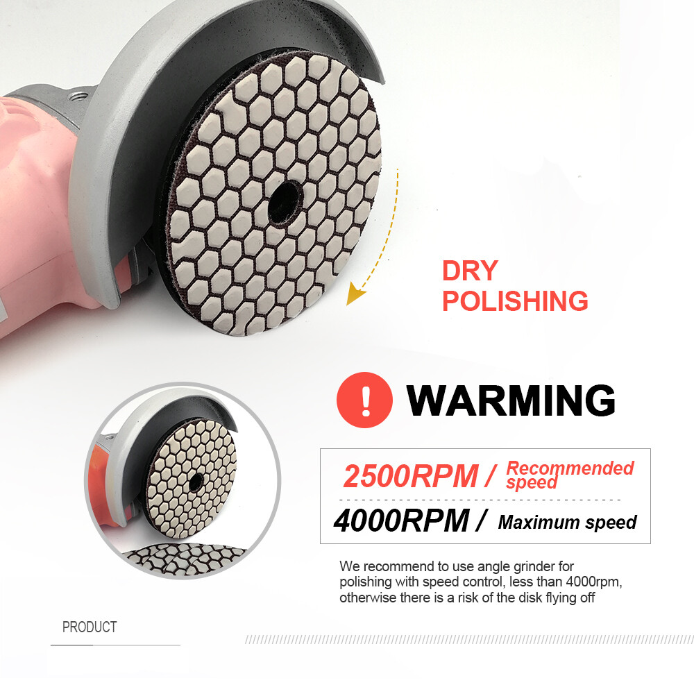 SHDIATOOL Diamond Polishing Pad 7pcs 4 inch for Stone Granite Marble Grit 30
