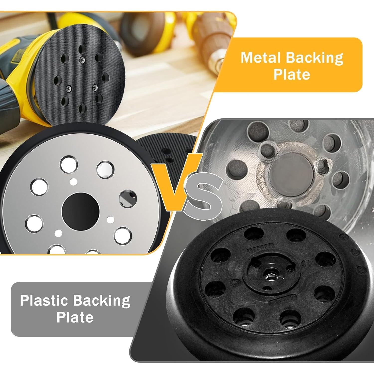 6pcs 5 inch 8 Hole Replacement Sander Pad, 5 Inch Sander Hook and Loop Replac…