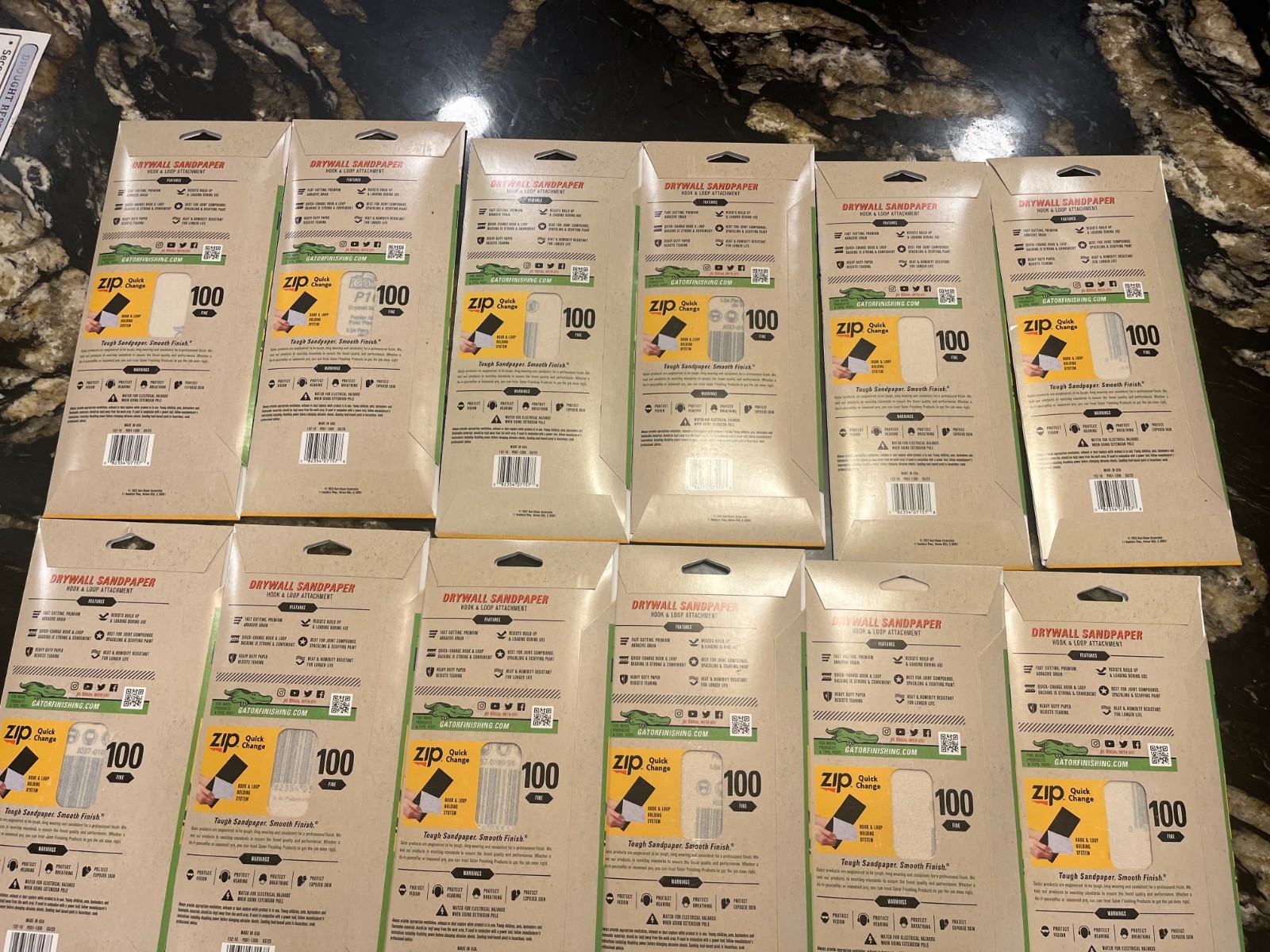 12 New Zip SilicaCut Drywall Hook and Loop Sandpaper Sheets, 100 Fine Grit