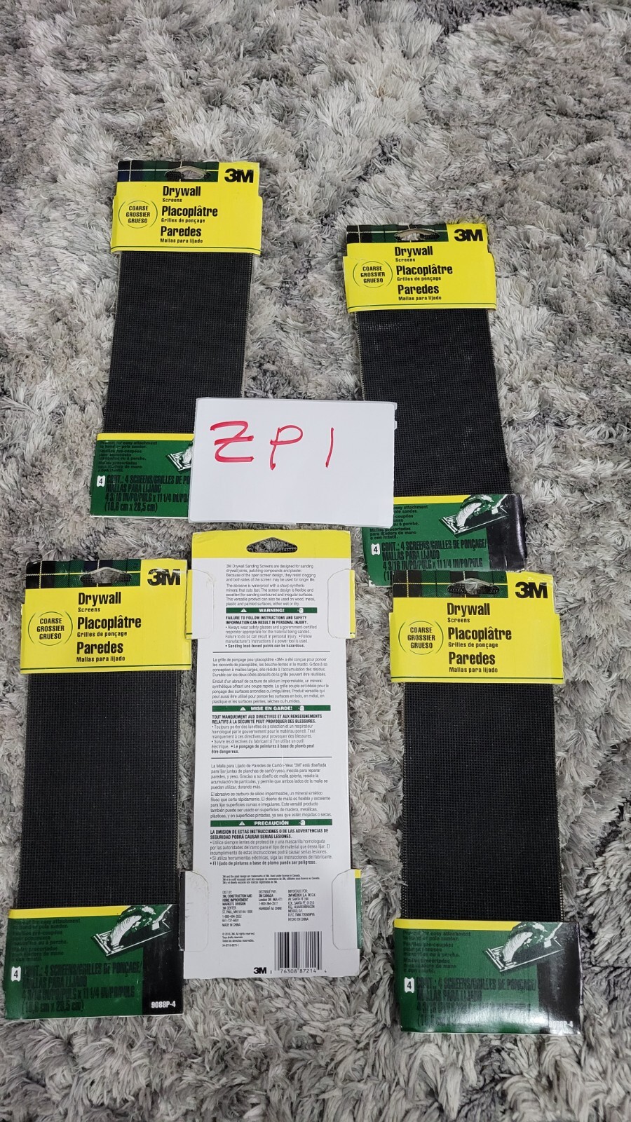 3M Coarse 100-Grit Screen Sandpaper 4.1875-in x 11.25-in L (4 PK) LOT OF 5