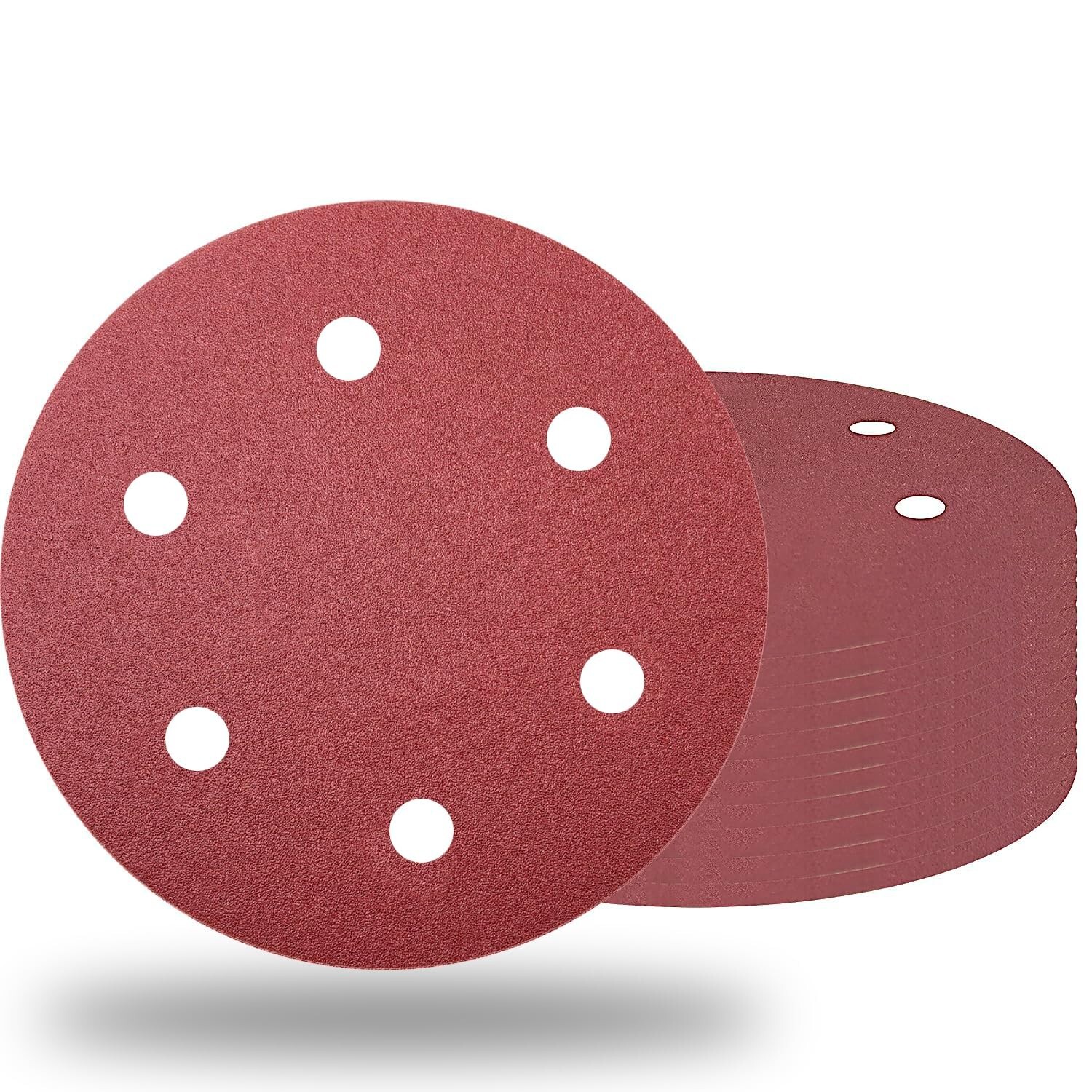10 Pack 9 Inch 6 Hole 80 Grits Drywall Sanding Disc, 9″ Hook and Loop Sandpaper