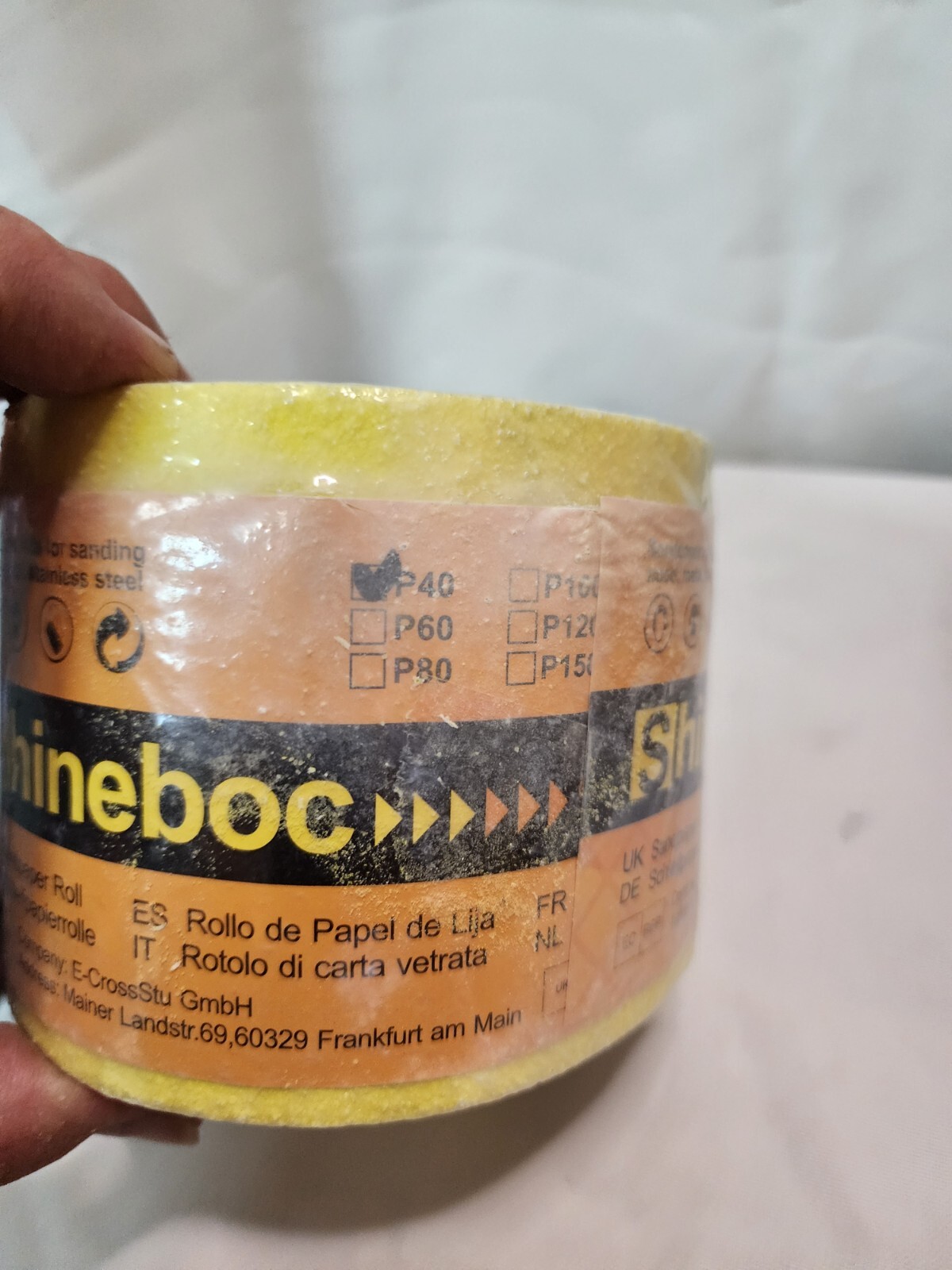 Shineboc Sandpaper Rolls 93mm*10M 40 Grit Quartz Sand Abrasive Sanding Paper