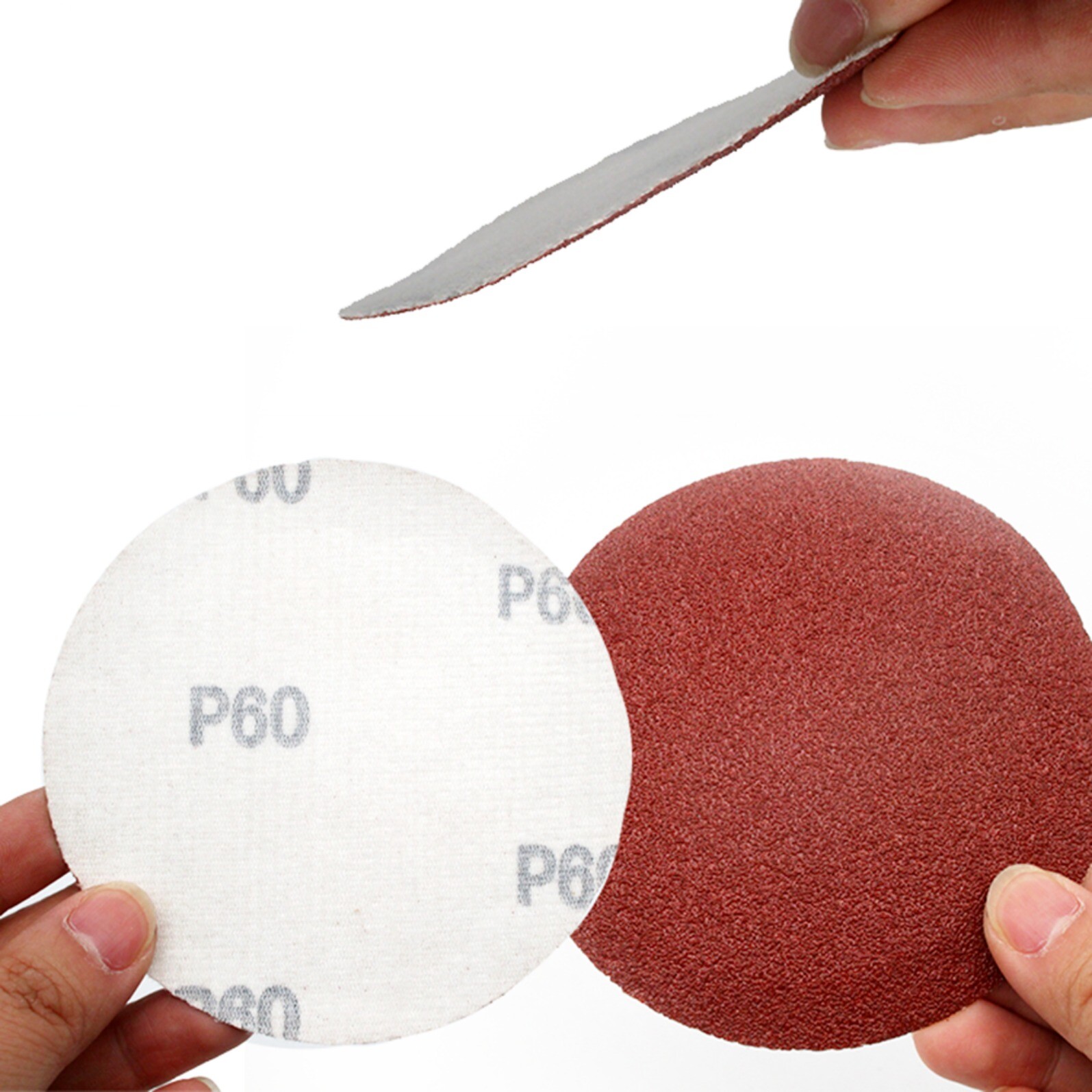 3 inch 75mm Sanding Disc Pads Hook & Loop Orbital Red Sandpaper Dry 40-1000 Grit