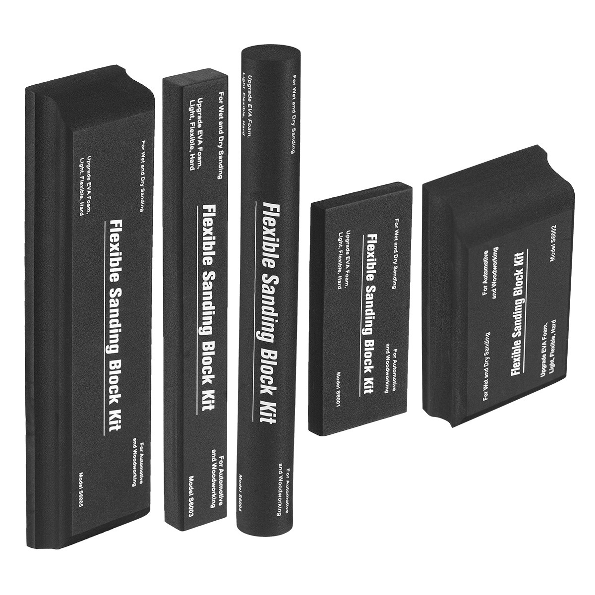 12PCS Sanding Block Kit Flexible EVA Foam Wet or Dry for Automotive or Woodwork