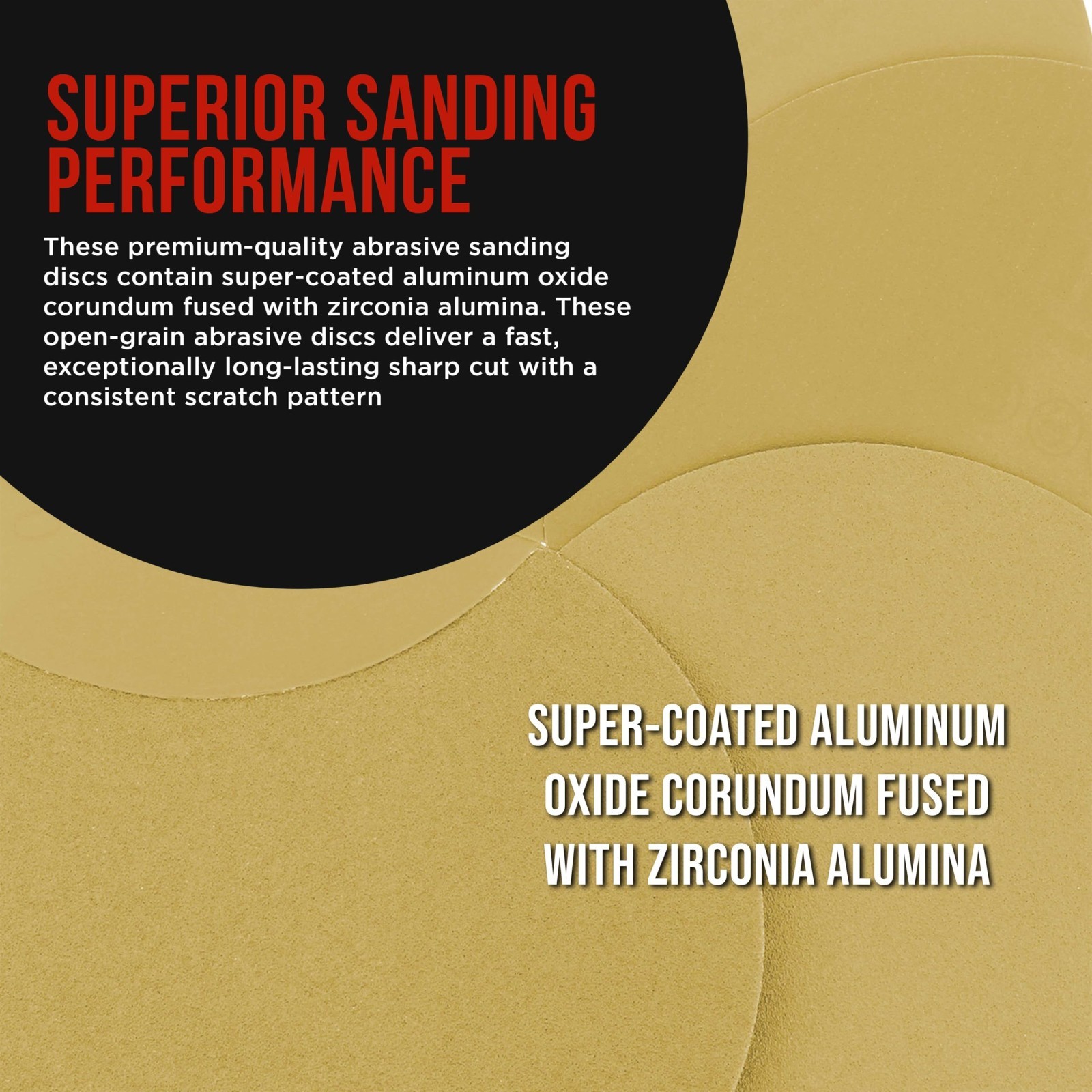 320 Grit 6″ PSA Gold Sanding Discs – Box of 100, Self-Adhesive Sandpaper for DA