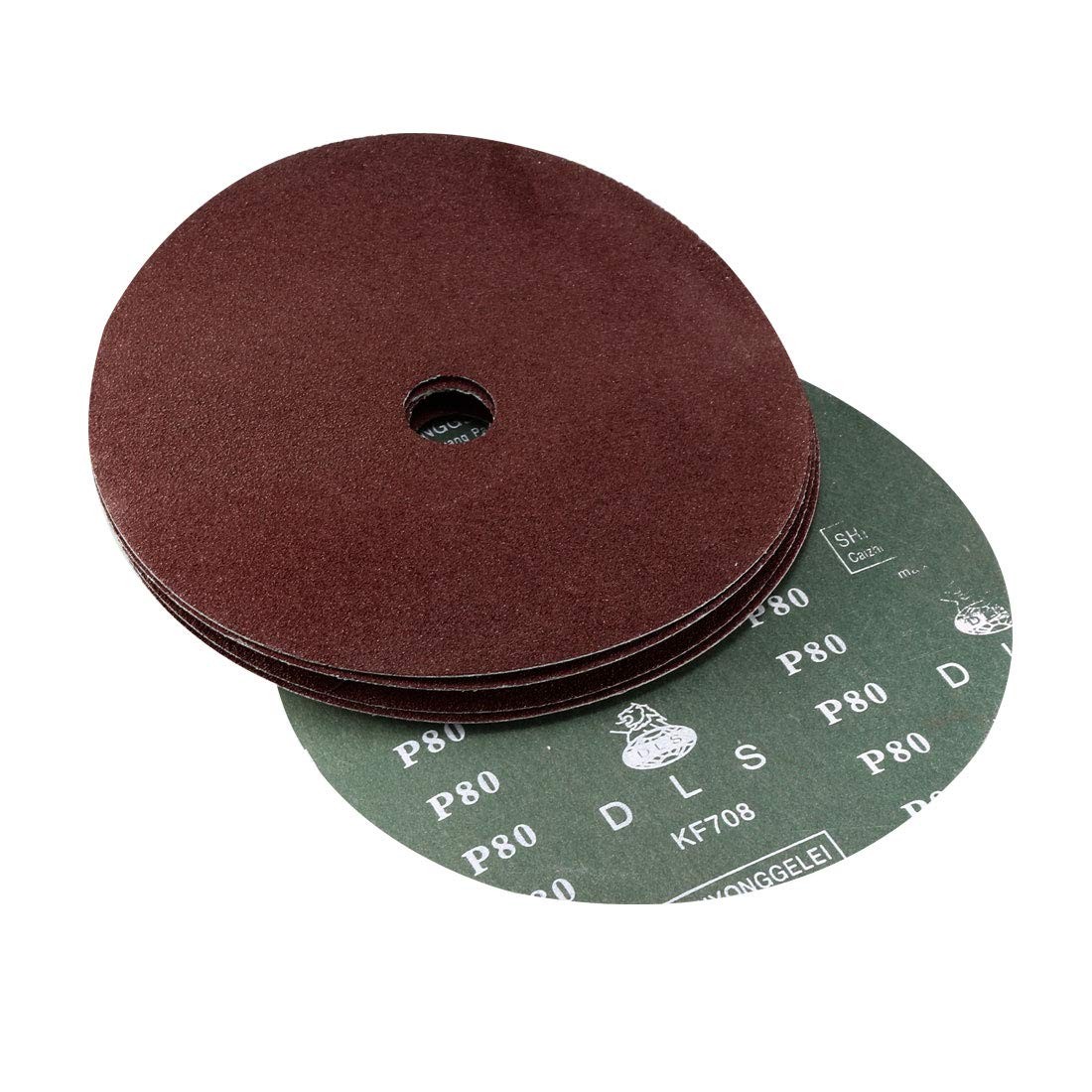 uxcell 7-Inch x 7/8-Inch Aluminum Oxide Resin Fiber Discs, Center 80 Grit