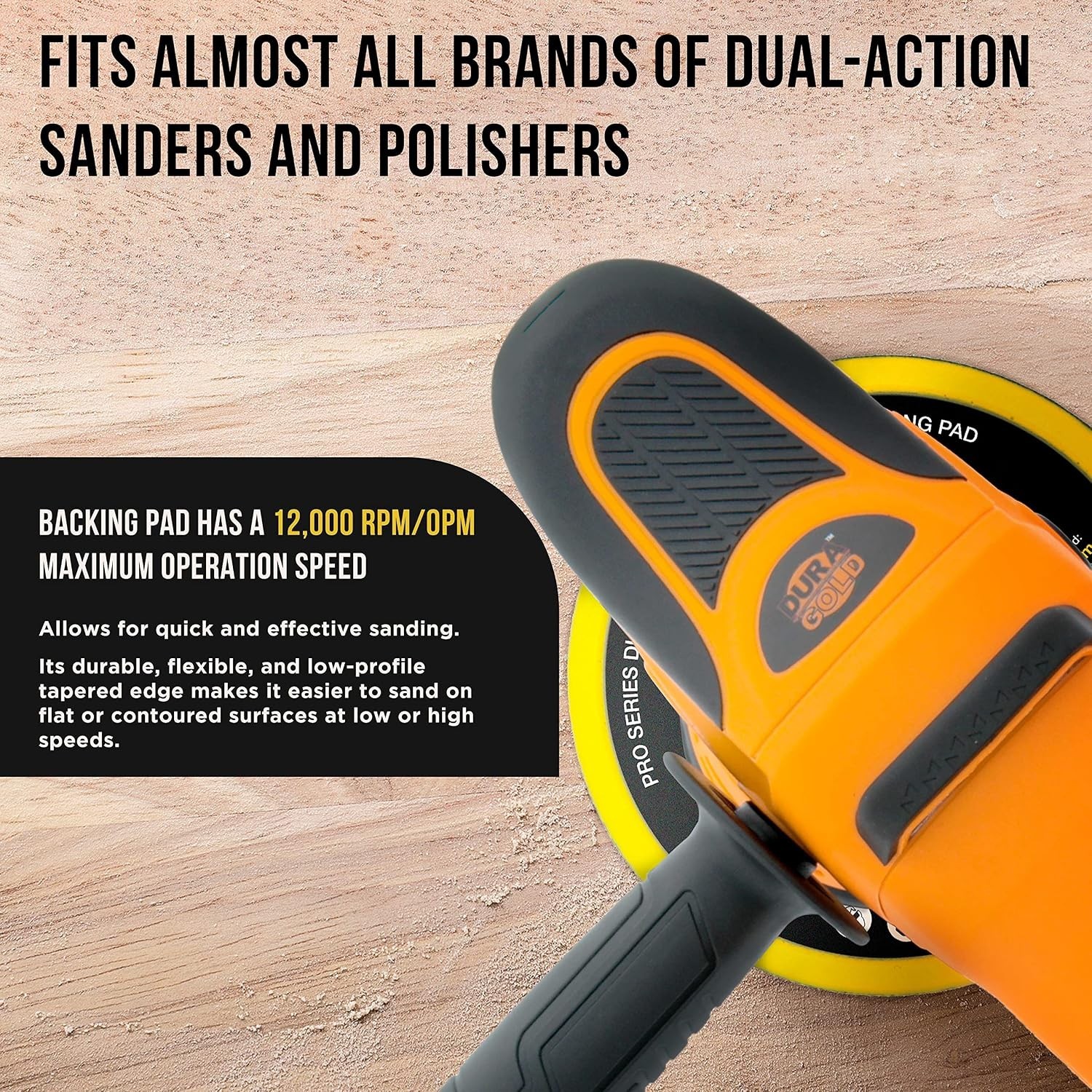 6 Inch Hook Loop Sanding Pad Medium Density Low Profile For DA Sanders