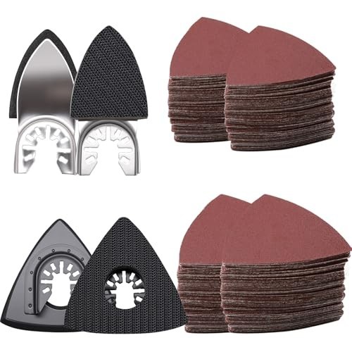114Pcs Oscillating Tool Sanding Pads Kit – Triangle & Finger Sandpaper Set for W