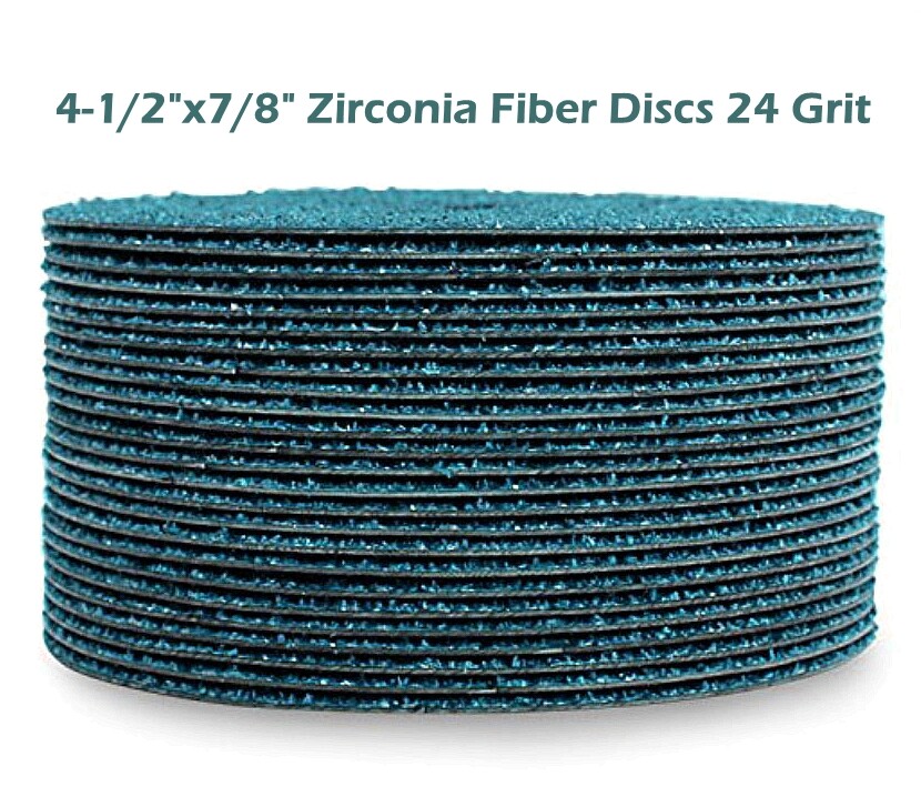 25PCS 4.5″ 4-1/2″ x7/8″ Zirconia Resin Fiber Disc 24 Grit Sanding Grinding Discs